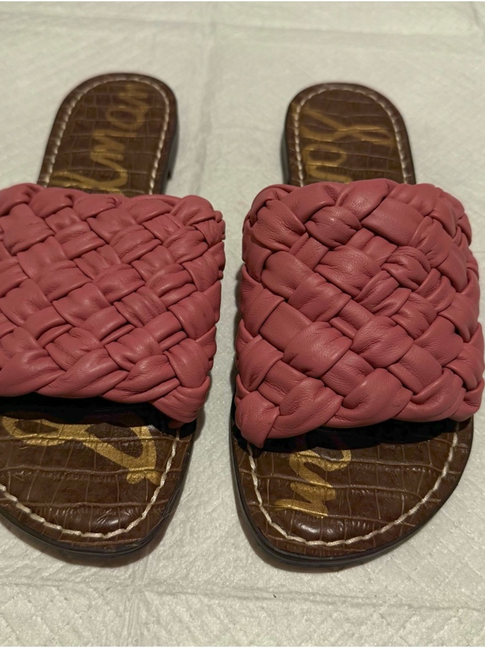 Sam Edelman Braided Slide Sandals in Dusty Rose